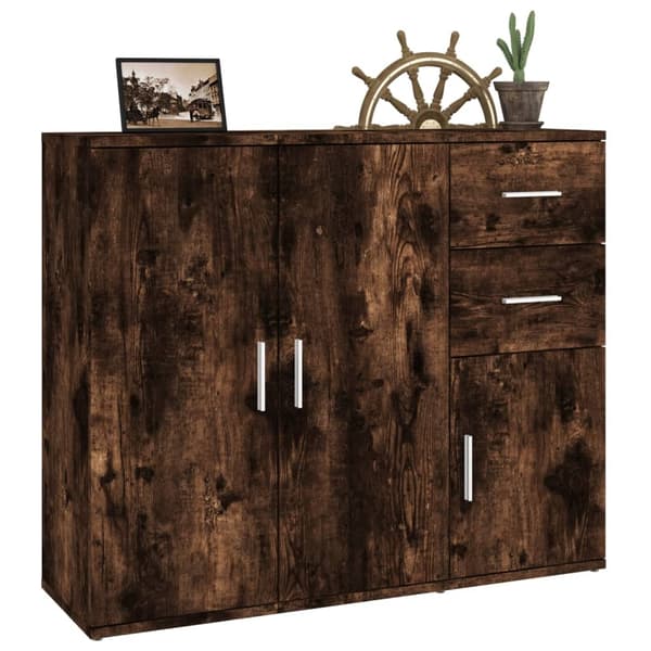 vidaXL Skjenk røkt eik 91x29,5x75 cm konstruert tre