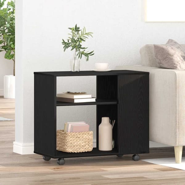 vidaXL Sidebord svart eik 70x35x60,5 cm konstruert tre