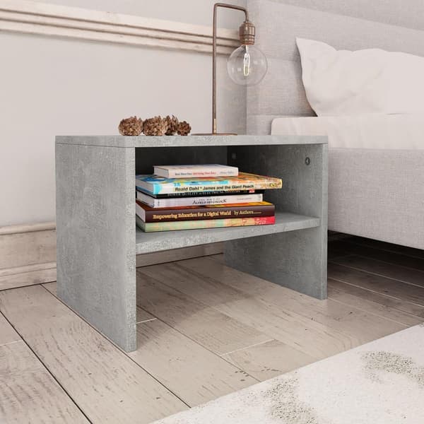 vidaXL Nattbord 2 stk betonggrå 40x30x30 cm sponplate