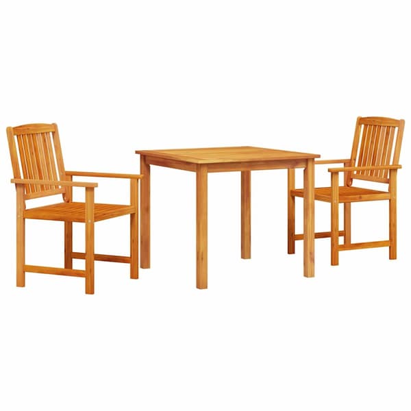 vidaXL Hage Spisegruppe 3 pcs Brun Solid akasietre