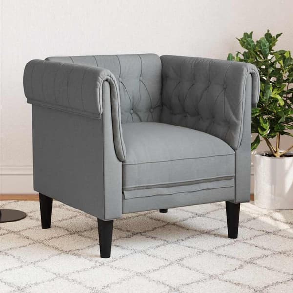 vidaXL Soffa Ljusgrå 78,5 x 74,5 x 74,5 cm Polyester