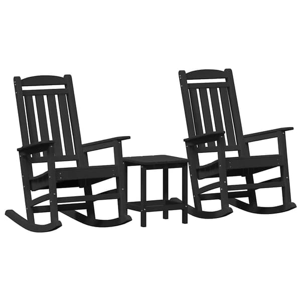 vidaXL Gyngestol 3 pcs Svart Polyethylen