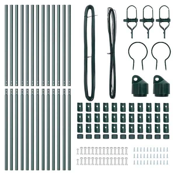 vidaXL Gjerdepåle 13 pcs grønn Stål