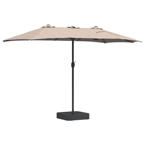 vidaXL Hageparasol Gråbrun 385 x 209 x 244 cm Polyester