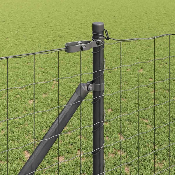 vidaXL Gjerde med stolpe Grå 1,2 x 10 m Stål