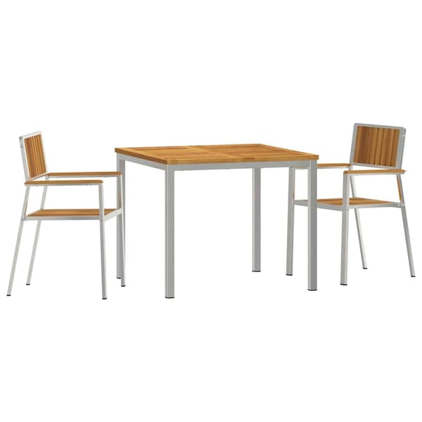 vidaXL Utendørs spisestue sett 3 pcs Brun Solid akasietre