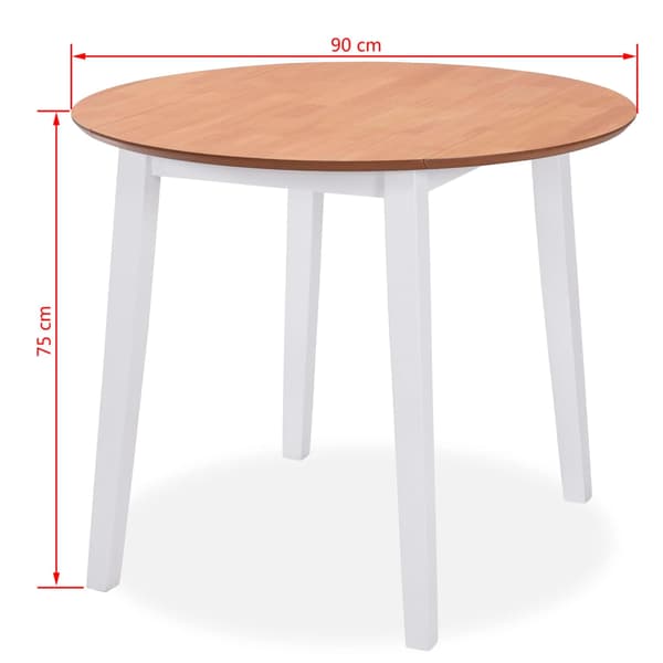 vidaXL Matgrupp 5 delar MDF och gummiträ vit