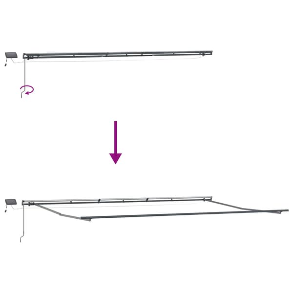 vidaXL Utfällbar markis Flerfärgsdesign 600 ×350 cm tyg