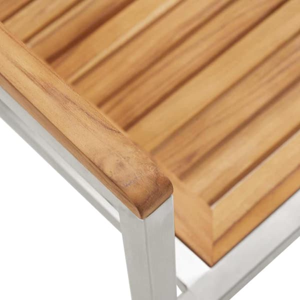 vidaXL Trädgårdsmöbelset 5 pcs Brun Massivt teakträ