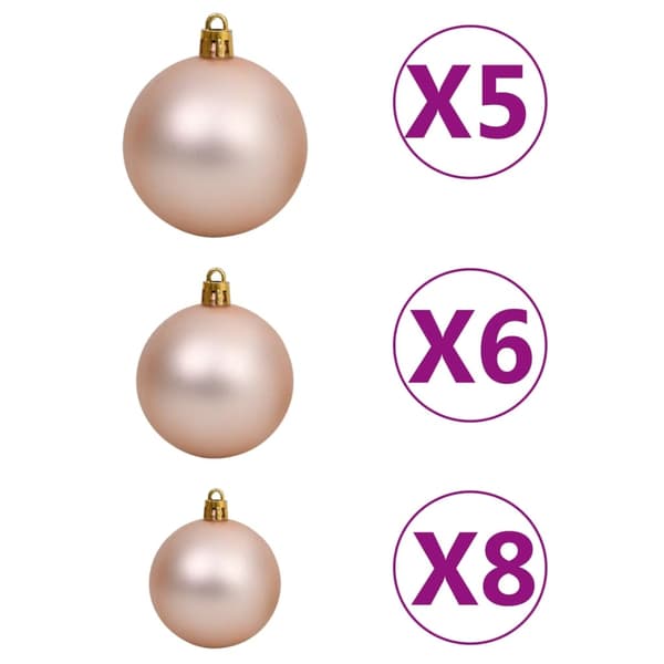 vidaXL Belyst plastgran med kulor 90 cm grön