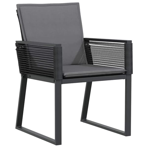 vidaXL Trädgårdsmöbelset 5 pcs Svart Pulverlackerat stål