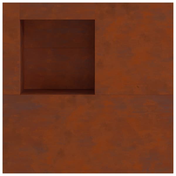 vidaXL Eldstad Brun 100 x 100 x 30 cm Väderbeständig stål