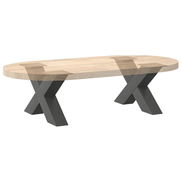 vidaXL Soffbordsben X-formade 2 st antracit 50x(30-31) cm stål