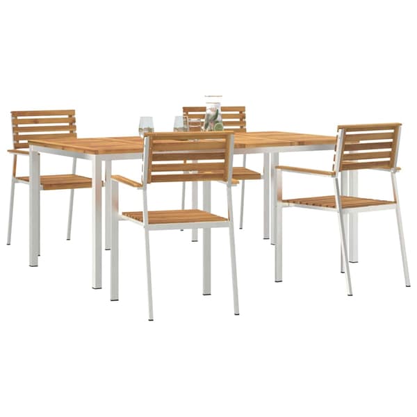 vidaXL Hage Spisegruppe 5 pcs Brun Solid akasietre