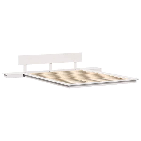 vidaXL Sängram Vit 150 x 200 cm trä