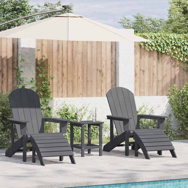 vidaXL Hage Stol 3 pcs Lysegrå Polyethylen