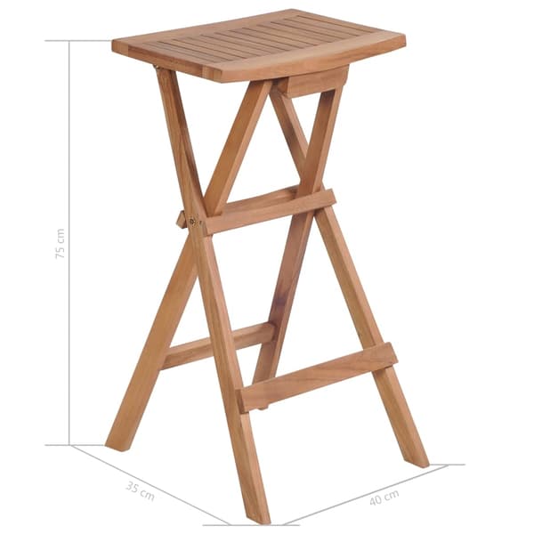 vidaXL Hopfällbara barstolar 4 st massiv teak