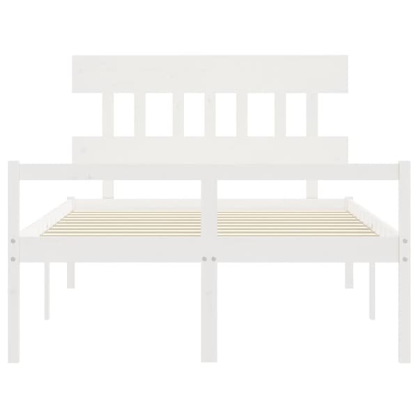 vidaXL Sengeramme med hodegavl hvit 4FT small double heltre