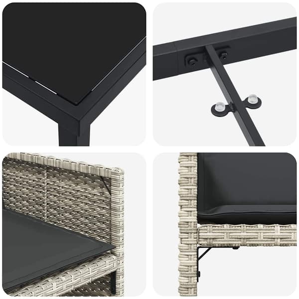 vidaXL Hage Spisegruppe 5 pcs Lysegrå polyrotting