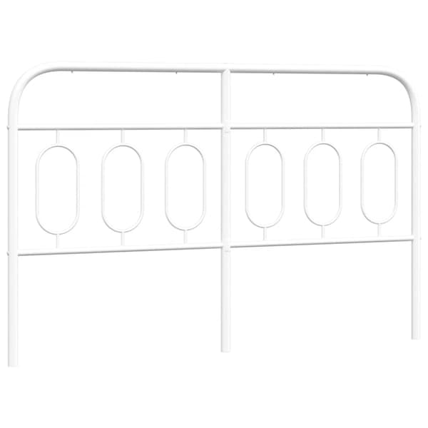 vidaXL Utskiftbar sengegavl i metall hvit 140 cm