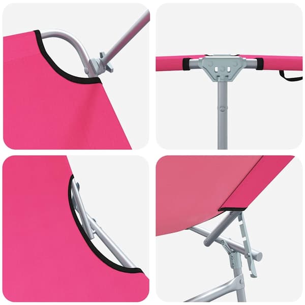 vidaXL Solstol 2 pcs Rosa 58 x 188 x 77cm Polyester