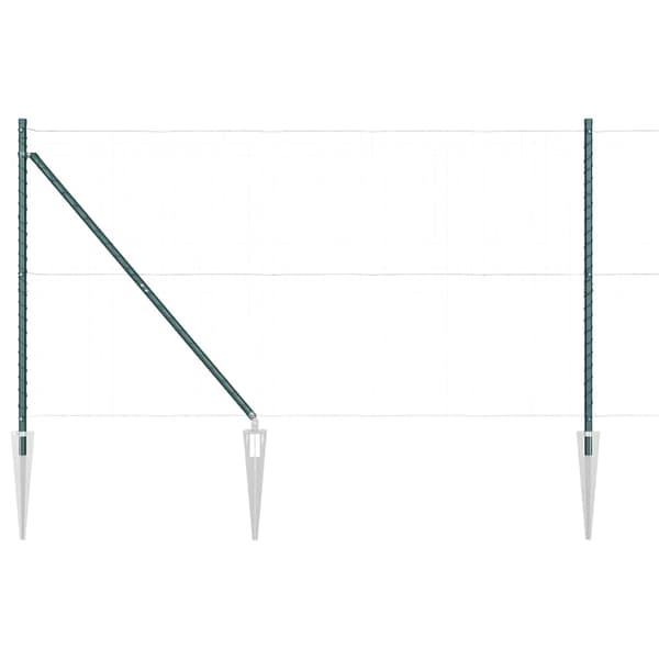 vidaXL Stängselstolpe 7 pcs Grön Stål