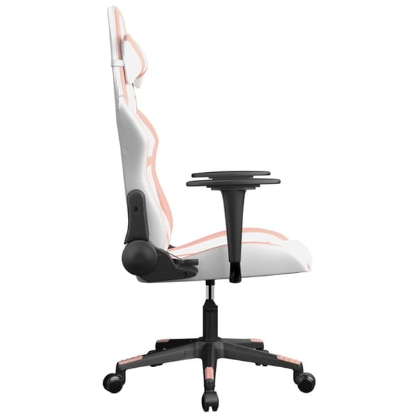 vidaXL Gamingstol vit och rosa konstläder