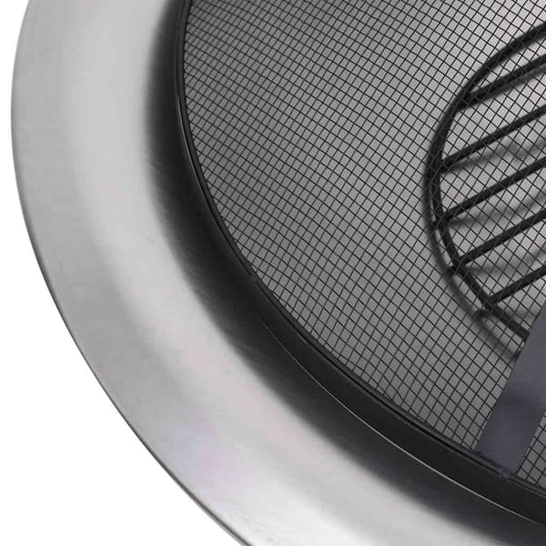 vidaXL Utendørs bålfat med grill rustfritt stål 76 cm