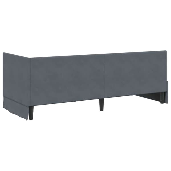 vidaXL Hörnssängram Mörkgrå 80 x 200 cm Sammet