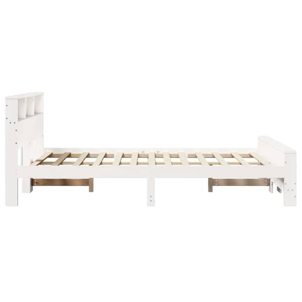 vidaXL Sengestamme med hodegjerde Hvit 150 x 200 cm Konstruert tre