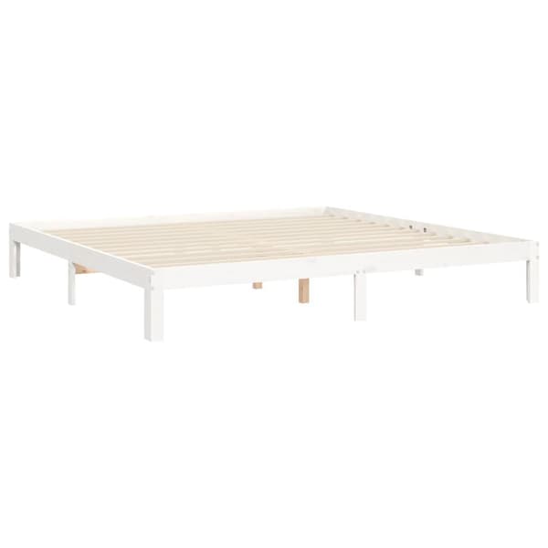vidaXL Sengeramme med hodegavl hvit 200x200 cm heltre