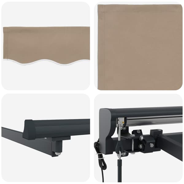 vidaXL Markisram Beige 450 × 300 cm Polyester med PU-beläggning