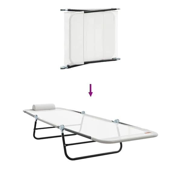 vidaXL Sammenleggbar solstol 2 pcs Krem 182 x 55 x 85,5 cm Textilene