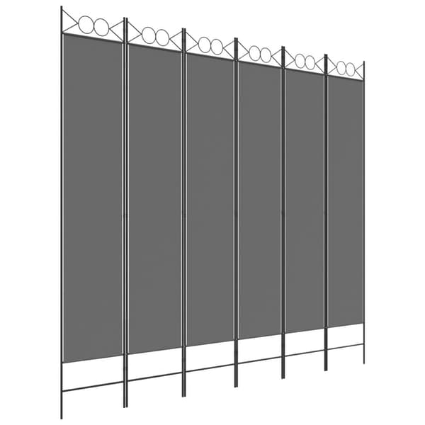 vidaXL Rumsavdelare 6 paneler antracit 240x220 cm tyg