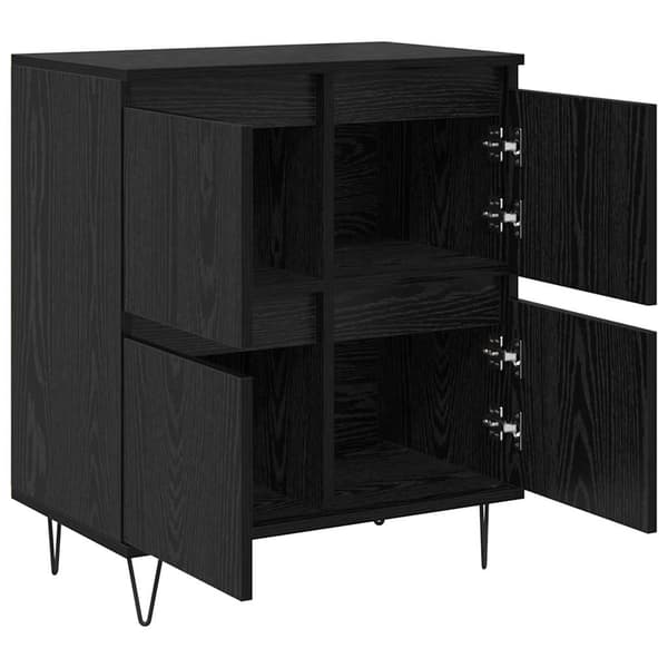 vidaXL Serviesskap Svart Eik 60 x 35 x 70 cm