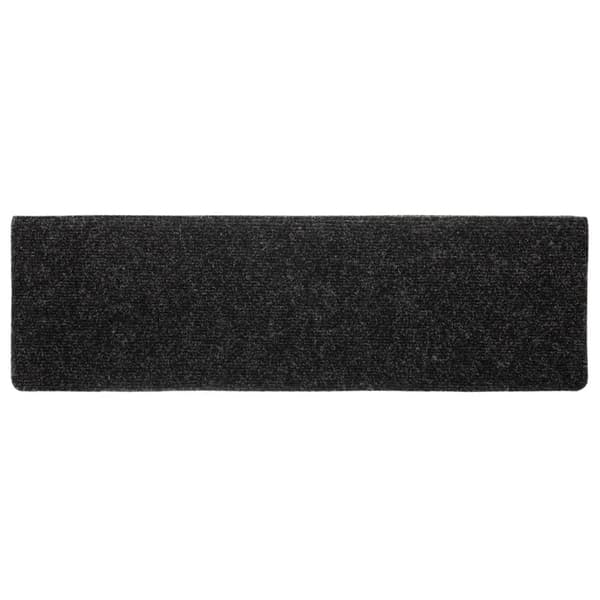 vidaXL Trappematter selvklebende 10 stk 65x21x4 cm svart rektangulær kant