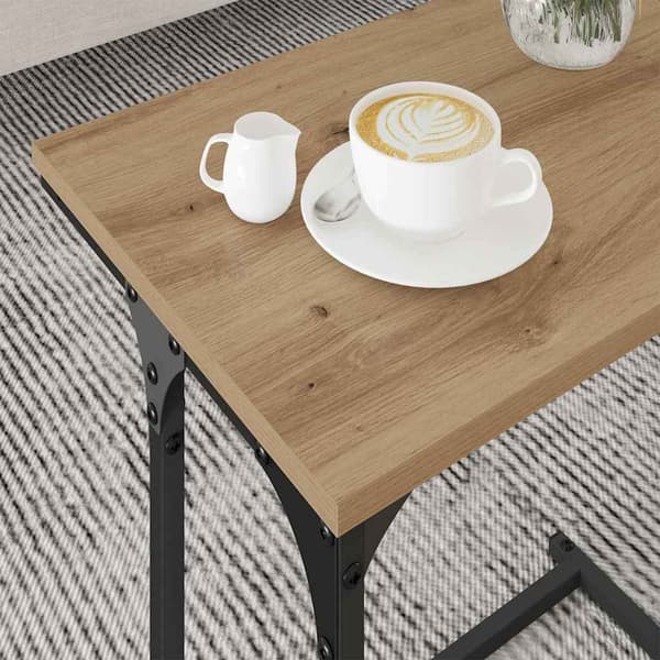 vidaXL Kaffebord med Nesting 3 pcs artisan eik Konstruert tre