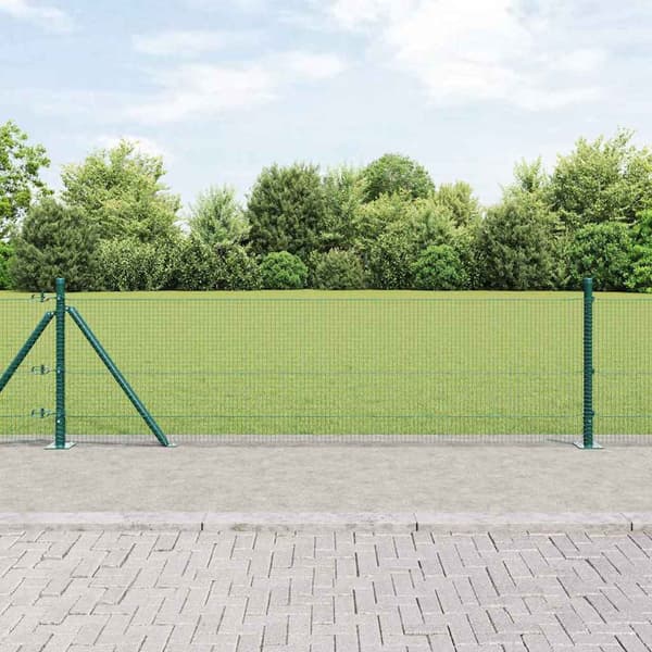 vidaXL Gjerde med innlegg. grønn 0.5 x 25 m Stål