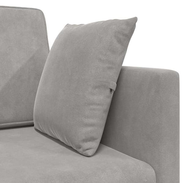 vidaXL Golvbäddsoffa Ljusgrå 213 x 70 x 77 cm Sammet