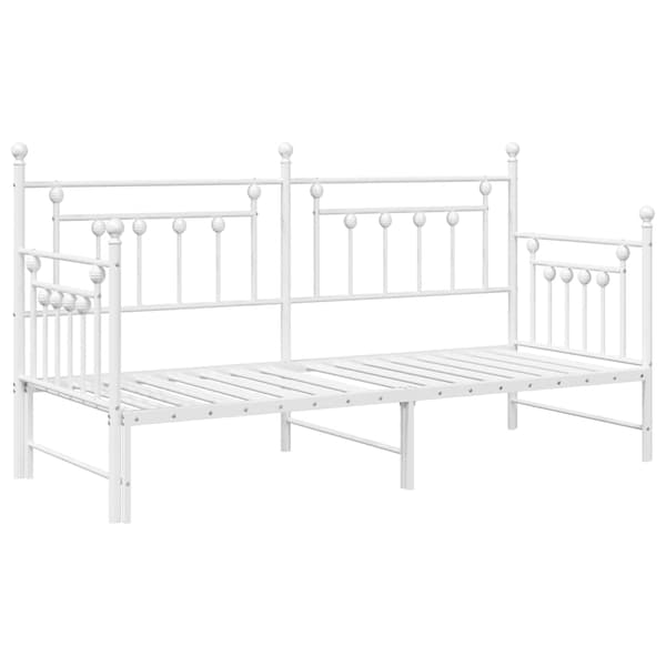 vidaXL Dagsengeramme Hvit 75 x 190 cm Stål