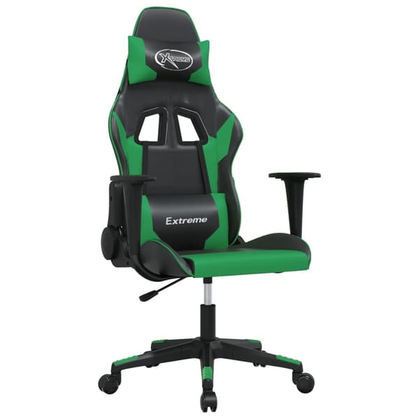 vidaXL Gamingstol svart och grön konstläder