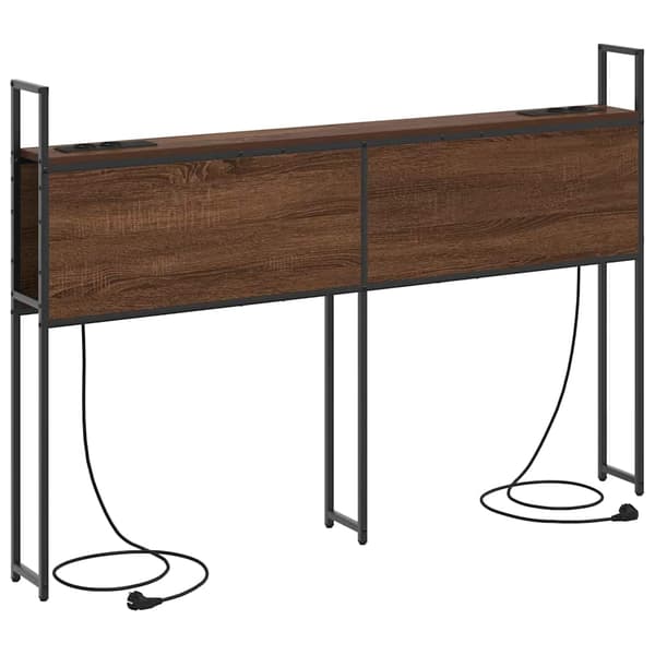 vidaXL Oppbevaringshodegjerde med Ladeplass brun eik 143 x 15 x 98 cm