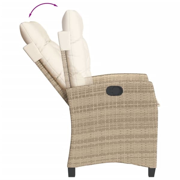 vidaXL Bistrogrupp med dynor 3 delar beige konstrotting