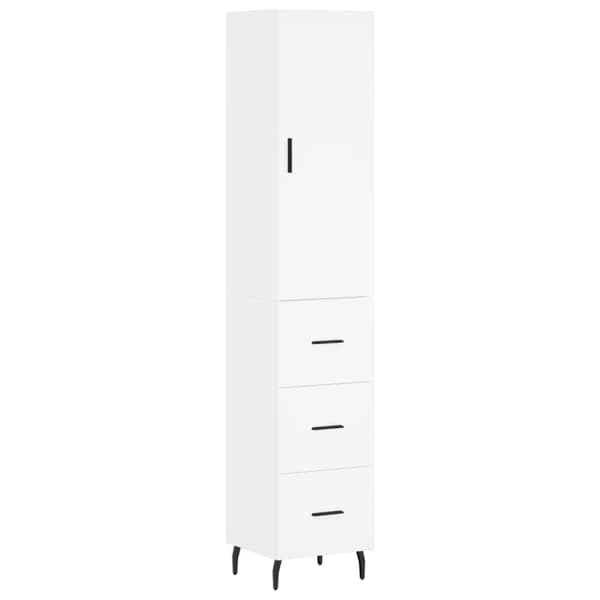 vidaXL Highboard hvit 34,5x34x180 cm konstruert tre
