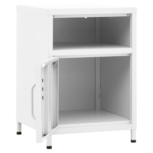 vidaXL Sängbord vit 35x35x51 cm stål