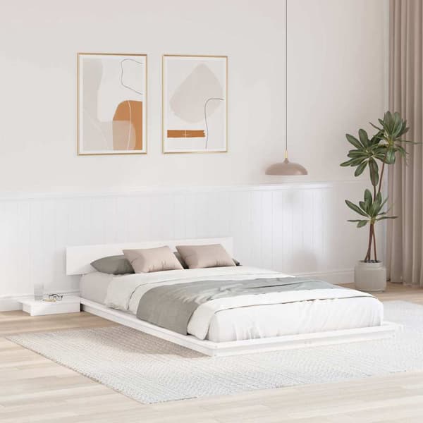 vidaXL Sängram Vit 120 x 200 cm trä