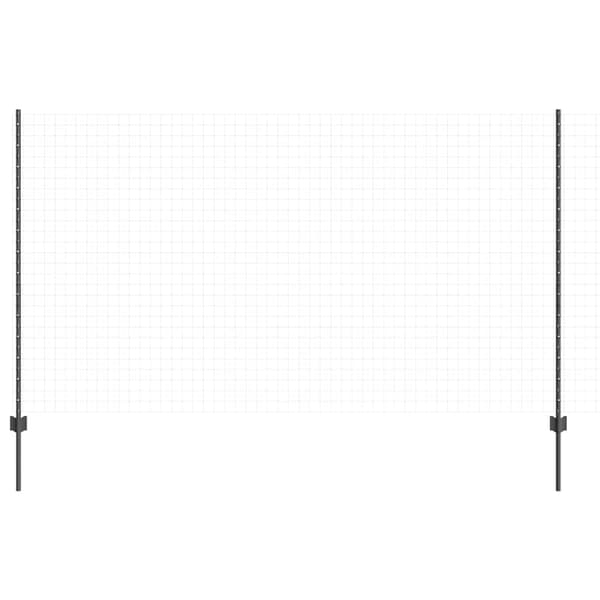 vidaXL Gjerdepåle 5 pcs Grå 140 cm Stål