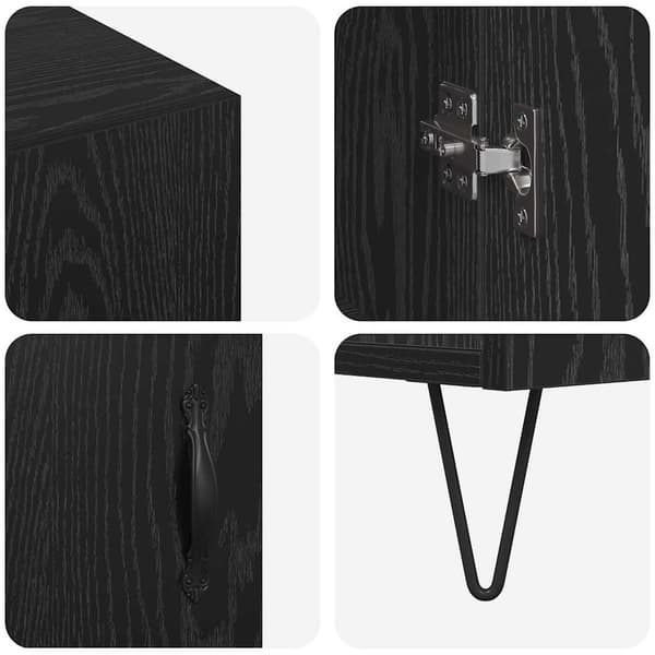vidaXL Serviesskap Svart Eik 90 x 32,5 x 80 cm Konstruert tre
