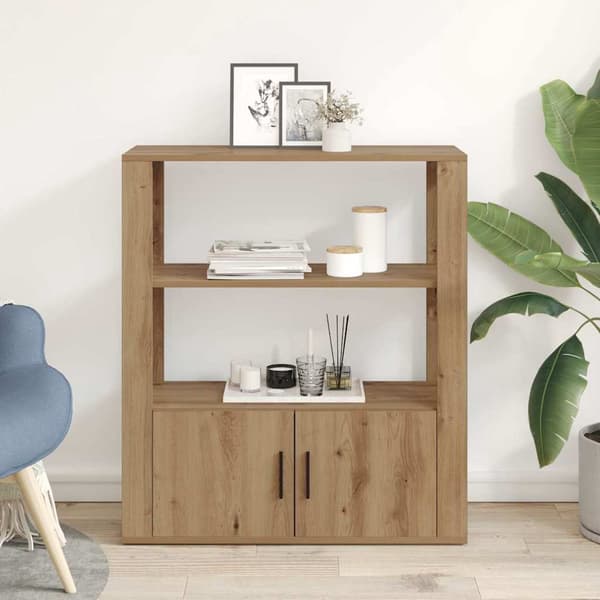 vidaXL Serviesskap artisan eik 30 x 80 x 90 cm Konstruert tre