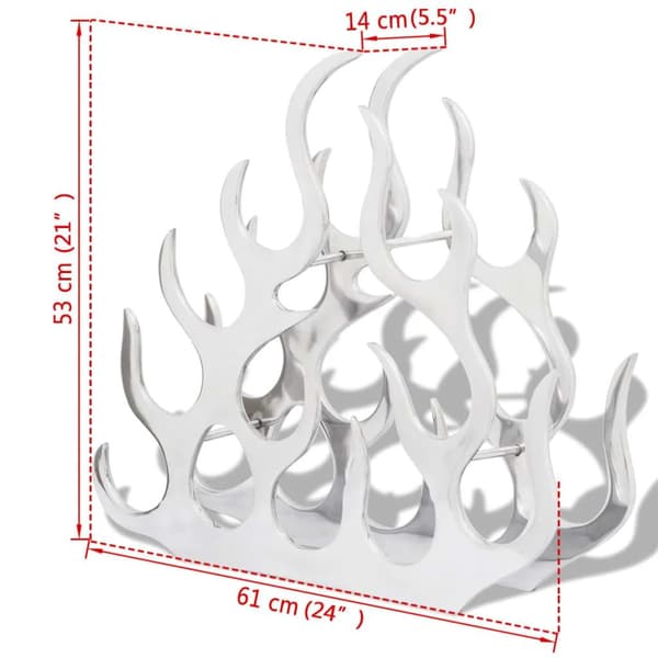 vidaXL Vinstativ for 11 flasker sølv aluminium